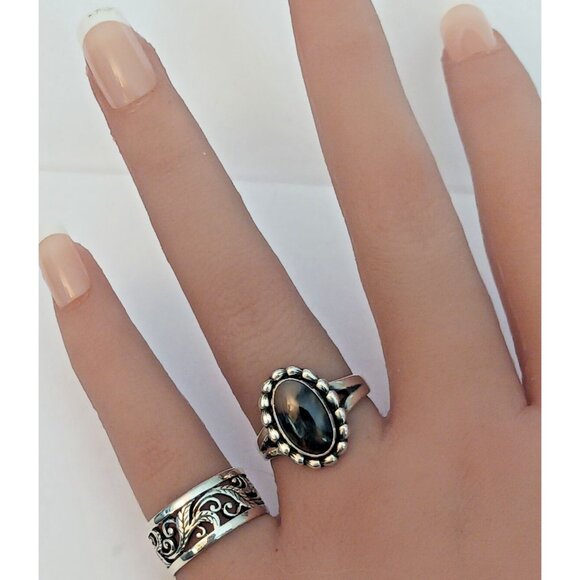 Native American Vintage Bell Trading Post petrified wood ring s6.5 (1592) - Picture 5 of 8